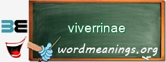 WordMeaning blackboard for viverrinae